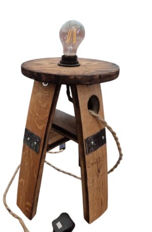 Oak Whiskey Barrel Lamp