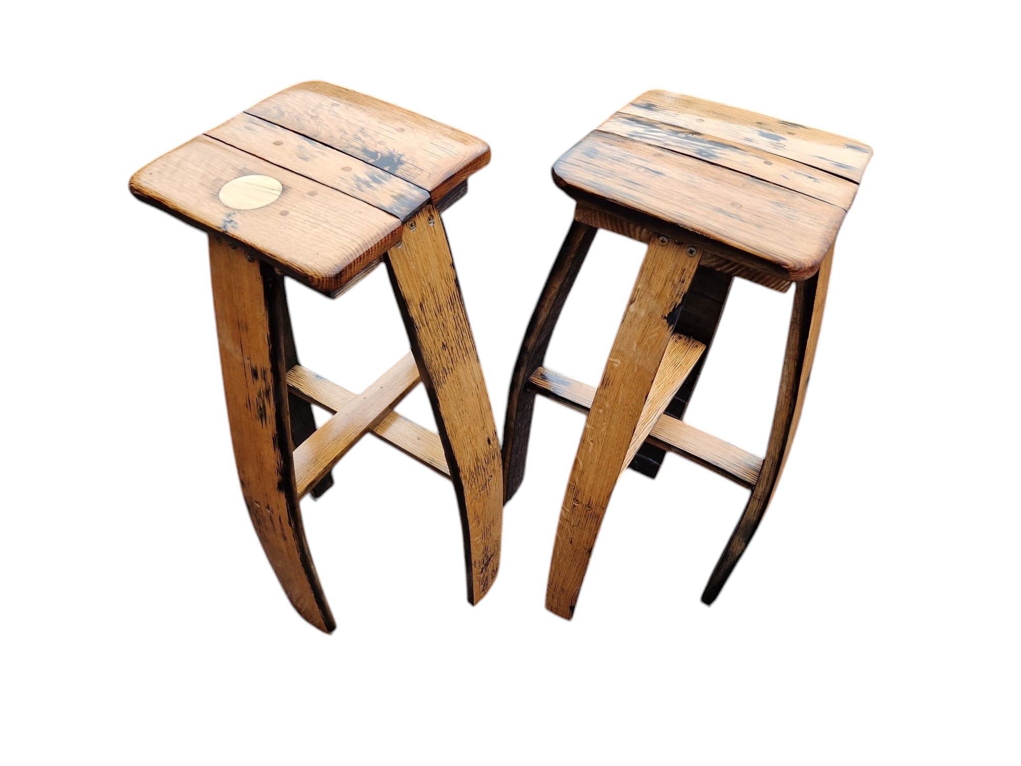 Open Whiskey Barrel & 2 Stools Set