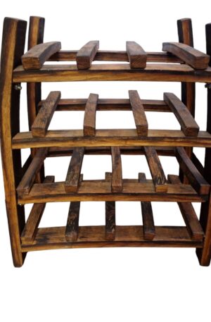 Oak Whiskey Barrel Wine Rack