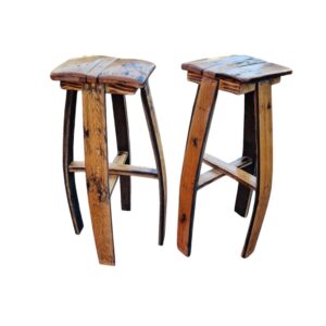 Open Whiskey Barrel & 2 Stools Set​
