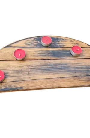 whiskey barrel tealight holder