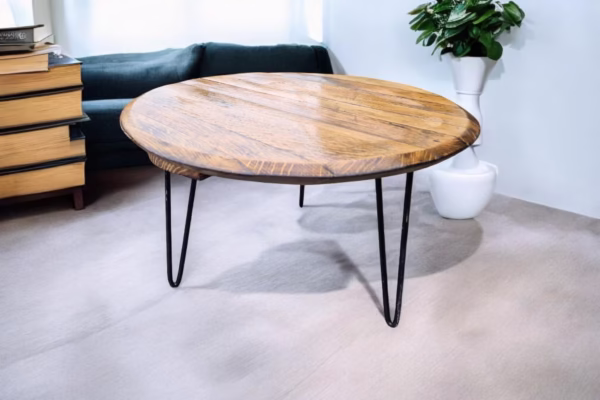 Reclaimed Whiskey Barrel Coffee Table - Image 2