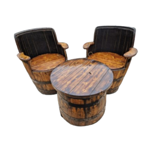 whiskey barrel lounge set