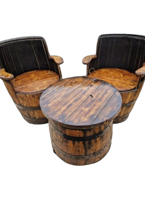 whiskey barrel lounge set
