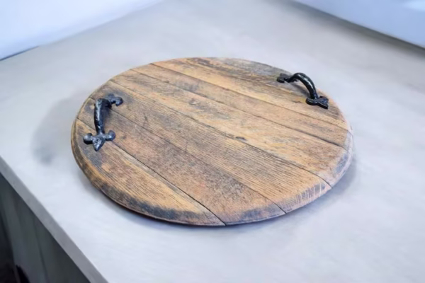 engraved barrel lid table