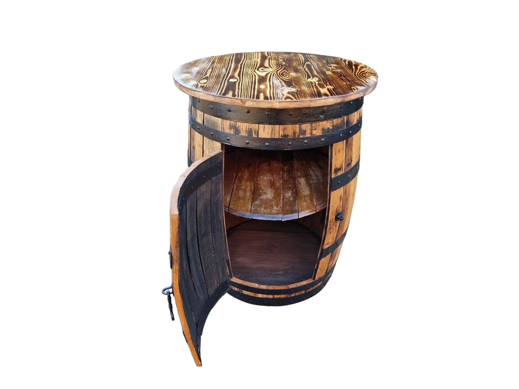 whiskey barrel table