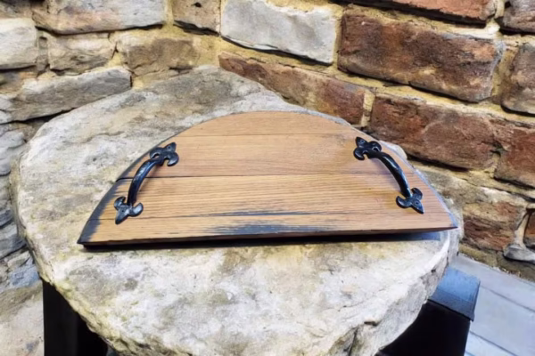 engraved barrel lid table