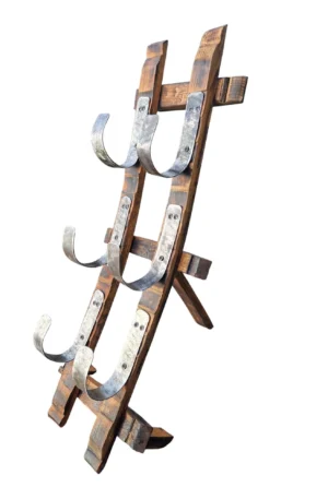 Handcrafted Vertical Barrel Stave Wine Rack