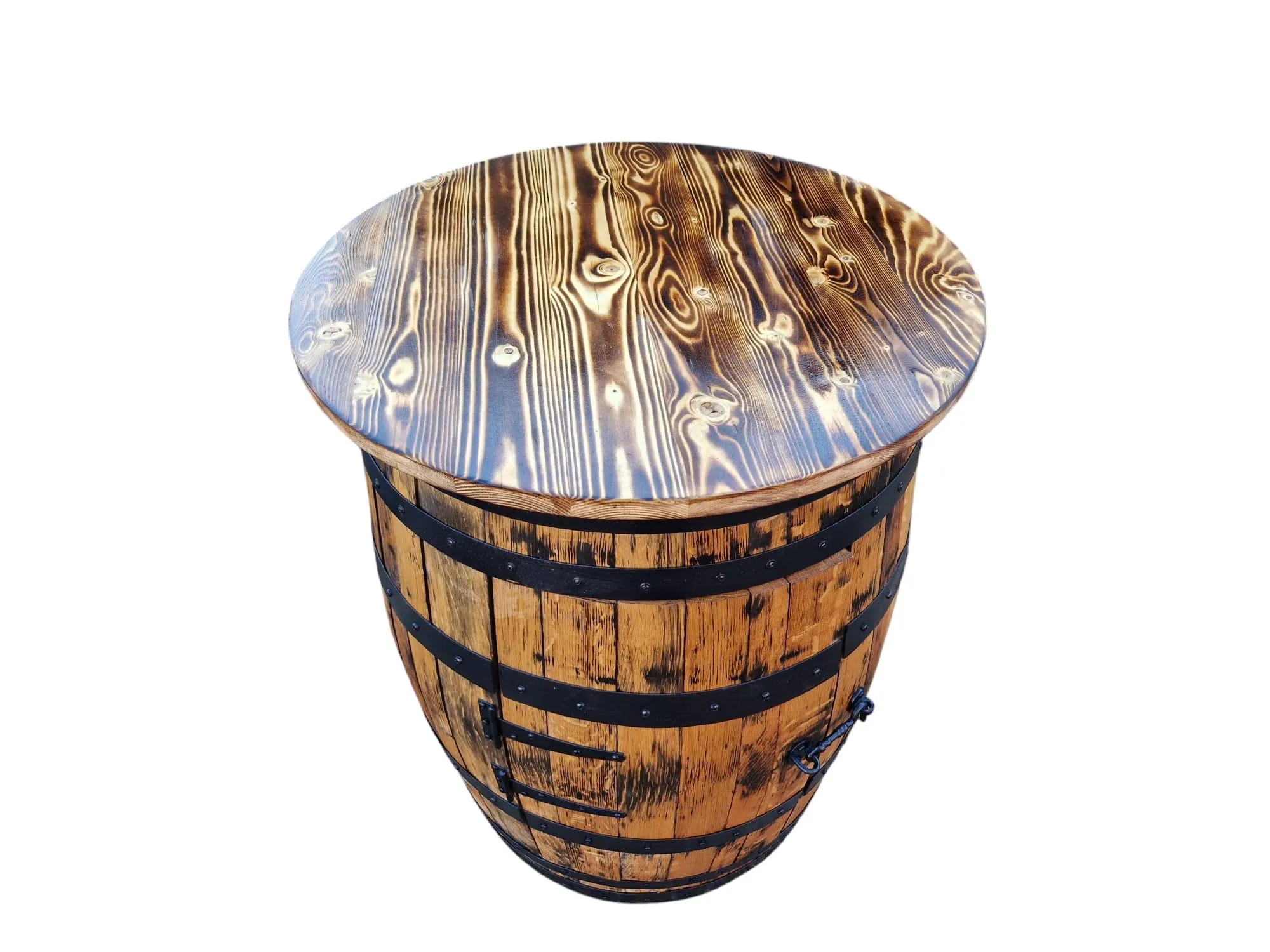 whiskey barrel table