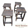 Rustic Dark Oak Whiskey Barrel Bar Set (Table + 4 Stools) - Image 4