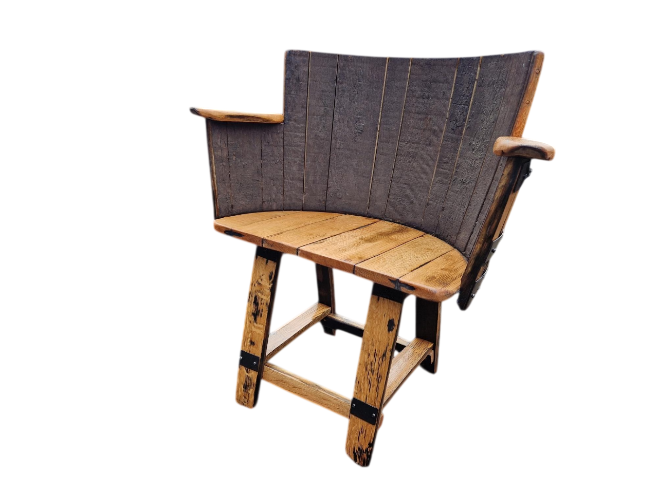 oak barrel armchair duo