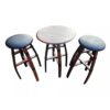 Leather Barrel Stools Set