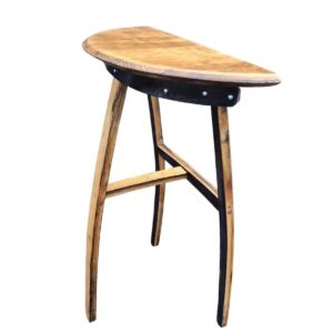 whiskey barrel console table