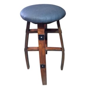 whiskey barrel leather bar stool