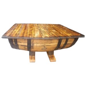 whiskey barrel coffee table