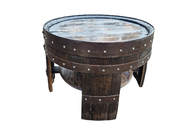 Rustic Whiskey Barrel Lounge Set (2 Chairs + Table) - Image 2