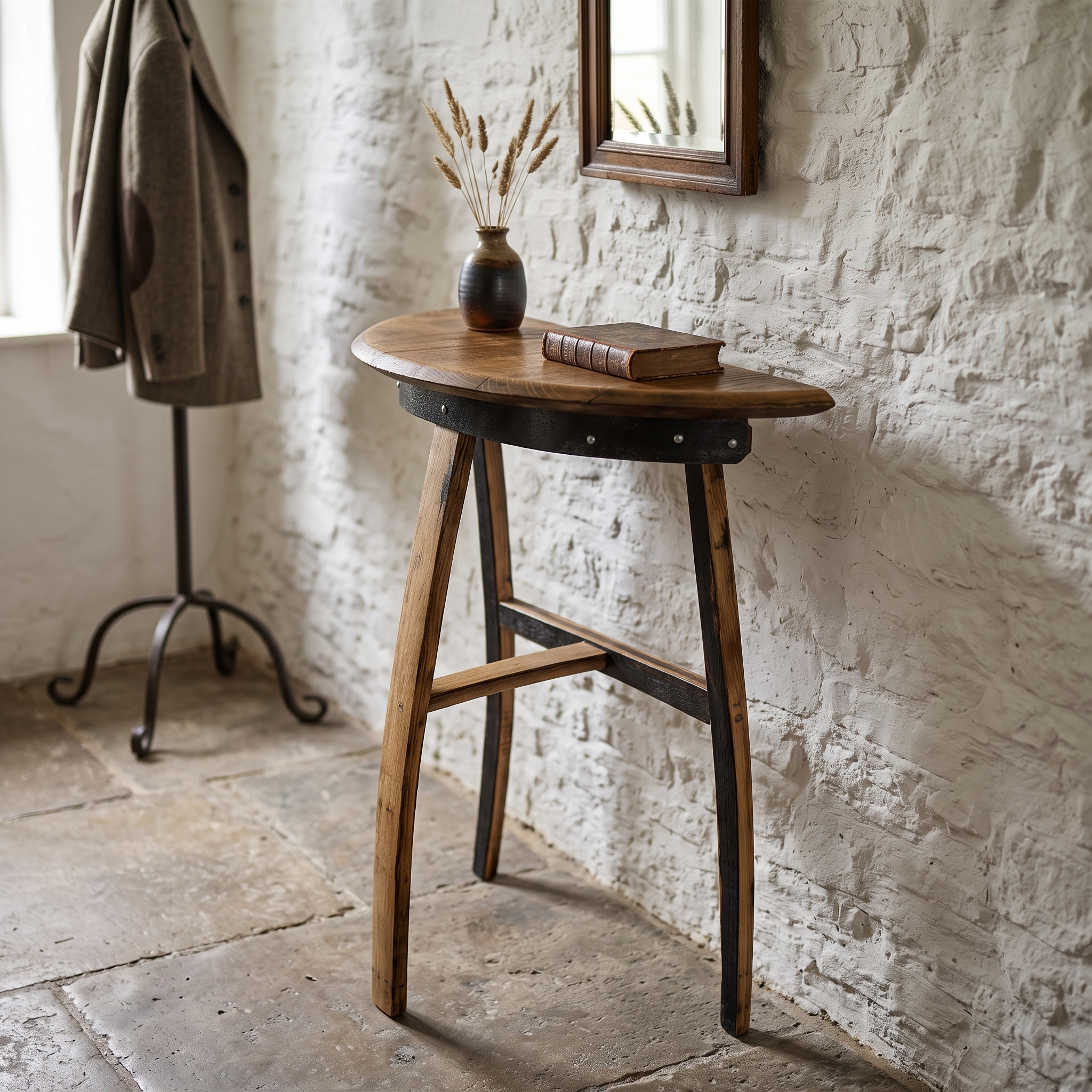 Whiskey Barrel Console Table – alternate full product view