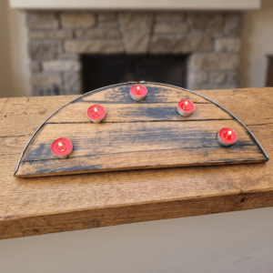 Whiskey Barrel Tealight Holder – lifestyle setting
