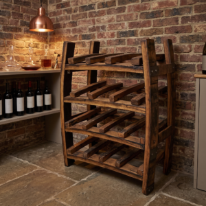 Oak Whiskey Barrel Wine Rack – hero view