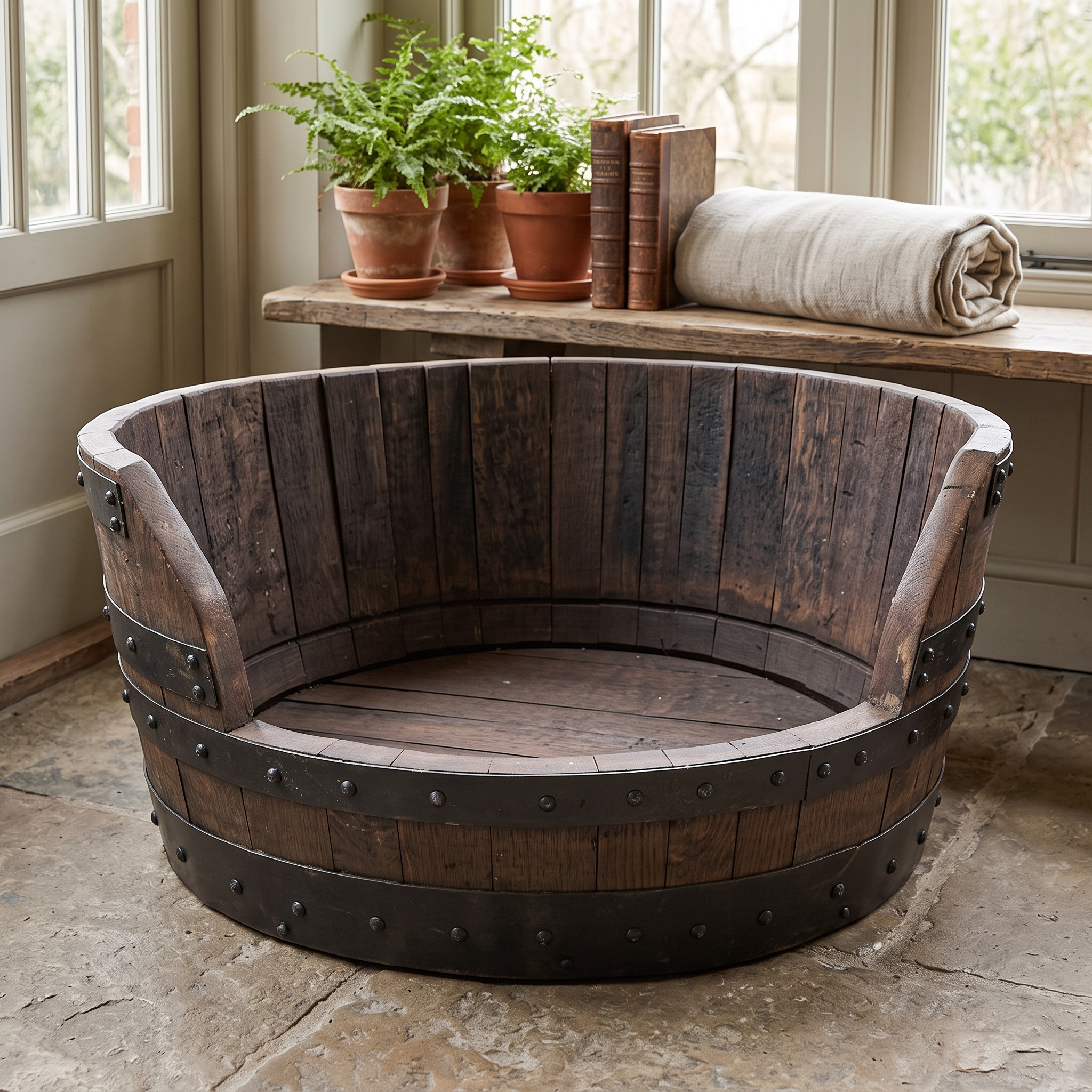 Whiskey Barrel Dog Bed – hero view