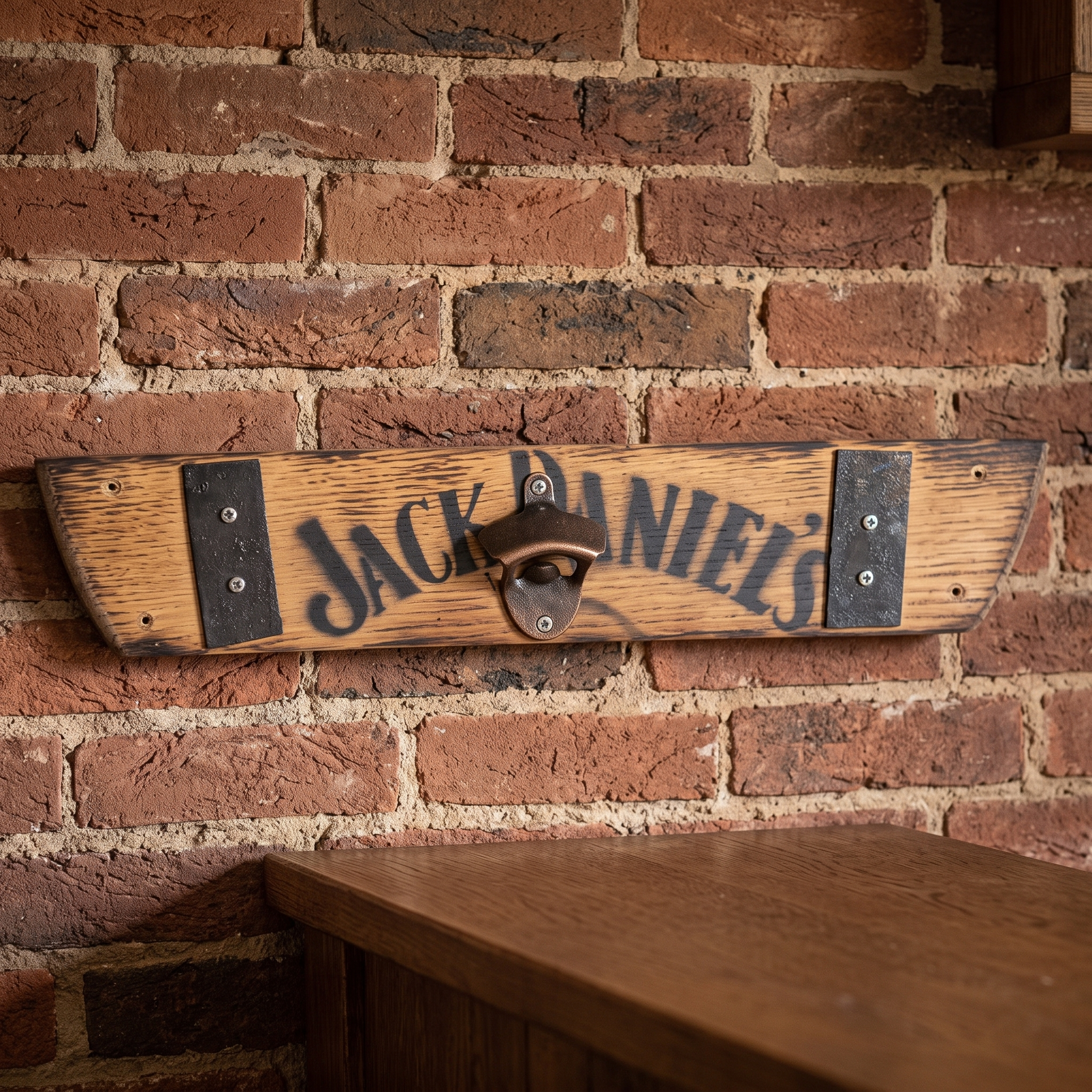 Handcrafted Barrel Stave Bottle Opener – lifestyle setting
