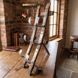 Handcrafted Vertical Barrel Stave Wine Rack – hero view