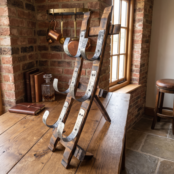 Handcrafted Vertical Barrel Stave Wine Rack – hero view