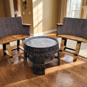 Rustic Whiskey Barrel Lounge Set – hero view