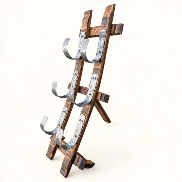 Handcrafted Vertical Barrel Stave Wine Rack