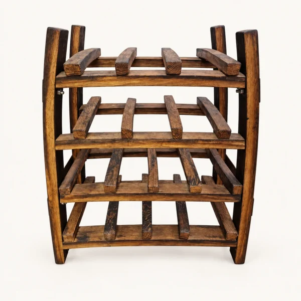 Oak Whiskey Barrel Wine Rack