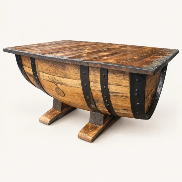 Rustic Whiskey Barrel Coffee Table