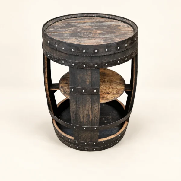 Dark Oak Open Whiskey Barrel Table