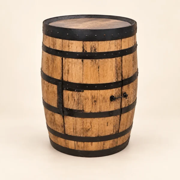 Full Oak Whiskey Barrel Cabinet
