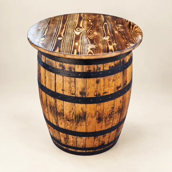 Whiskey Barrel Table with Round Top